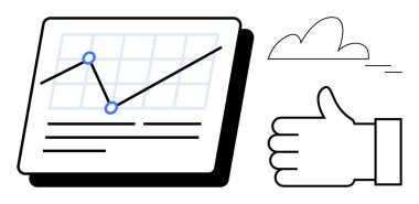 Tablette yukarı doğru eğilimli çizgi grafiği ilerleme ve büyümeyi yansıtır. Başparmakları havada olan el, onay ve başarı demektir. İş, veri, başarı motivasyonu, büyüme görselleştirmesi, analitik için ideal