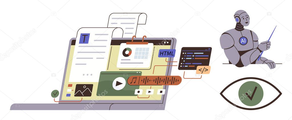 Robot Assisting Content Generation 835873082 - WDRFree Vector illustration of Robot Assisting Content Generation 835873082