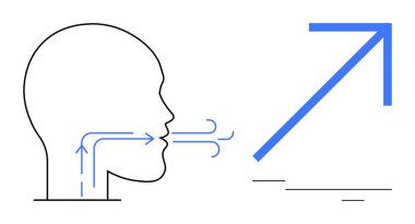 Hava akışı oklarıyla ana hatları nefes almayı sembolize ediyor. Bu da büyümek için yukarı doğru giden mavi bir oku gösteriyor. İletişim, yaratıcılık, ilerleme, sağlık, yenilik, ifade, kalkınma temaları için ideal