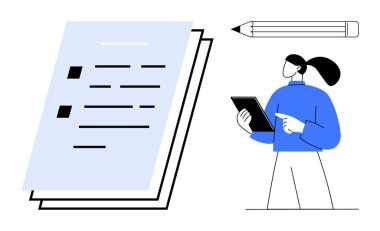 Kontrol listesi ve kalemin yanında profesyonel bir tablet, organizasyonu, verimliliği ve görev yönetimini sembolize ediyor. Eğitim, iş, planlama, proje iş akışı için ideal süre dijital