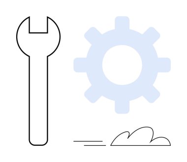 Çatlamış çizgileri ve bulutu olan şeffaf teçhizatın yanına geç. Mekanik, onarım, mühendislik, takım çalışması, süreç optimizasyonu, verimlilik ve teknik destek için ideal. Basit düz metafor