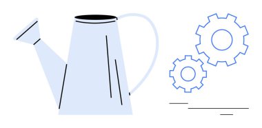 Dişlileri döndürmenin yanı sıra üretkenlik, büyüme, yenilik, takım çalışması, başarı ve optimizasyonu sembolize ediyor. Strateji, dönüşüm ve planlama için ideal basit