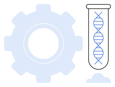 DNA ipliği test tüpünün içinde, bilimsel keşifler, mühendislik ve yenilikleri ön plana çıkarıyor. Biyoloji, genetik, araştırma, teknoloji, geliştirme biyoteknolojisi için ideal