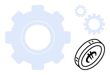 Kripto para biriminin yanında daha küçük vitesli ekipmanlar fintech kavramları, ilerleme, takım çalışması, işlemler, yenilik, kripto para birimi ve dijital ekonomiyi yansıtıyor. Teknoloji ve finans için ideal