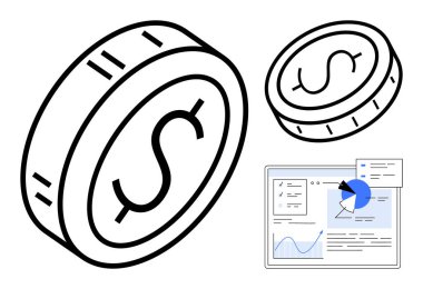 Üzerinde grafikler, grafikler ve pasta grafikleri olan bir de analitik gösterge paneli var. Finans, yatırım, iş stratejisi, bütçe oluşturma, veri analizi ve fintech basit iniş için ideal
