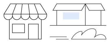 Ambarın yanında tenteli olan küçük bir dükkan ve çok az yaprak döşemesi var. Ticari lojistik, perakende, dağıtım, ticaret, nakliye, tedarik zinciri ve girişimler için ideal. Basit düz