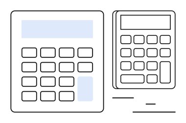 Açıklık ve basitliği vurgulayan, geniş, görünür tuş takımları olan iki ana hesap makinesi. Finans, eğitim, matematik, bütçe, muhasebe, iş araçları ve basit iniş sayfası için ideal