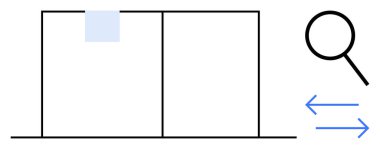 Ayarlanabilir kaydırma panelinin yanında büyüteç ve yön bulma gösteren oklar. Keşif, arama, filtreleme, veri yönetimi, arayüz tasarımı, keşif ve organizasyon için idealdir. Temiz