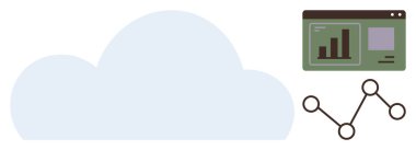 Analitik çizelge ve veri paneline bağlı büyük bulut. Bulut hesaplama, veri analizi, teknoloji, bağlantı, analitik, internet, dijital çözümler için idealdir. Minimalist düz metafor
