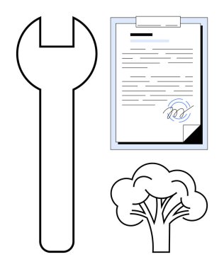 Kamu hizmeti anahtarı, anlaşma için imzalı belge ve çevre bakımı için ağaç. Sürdürülebilirlik, mühendislik, yasal anlaşmalar, çevre dostu çözümler, bakım, uyum yeşil