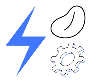 Mavi yıldırım, ana hatlı fasulye ve dişli dişli çark enerji, büyüme ve mühendislik süreçlerini ön plana çıkarır. Teknoloji, yenilik, sürdürülebilirlik, verimlilik güç tasarımı için ideal basit düz