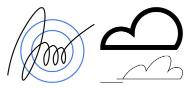 Eğri kıvrımlı dairesel daireler ve stilize bulutlar yaratıcılık, hareket ve açıklığı çağrıştırıyor. Yaratıcılık, tasarım, teknoloji, özgürlük, iletişim, yenilik ve basitlik için ideal