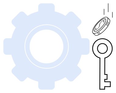 Dişlileri sembolize etme süreci, güvenlik ya da erişim için anahtar, yatırım için para. Finans, güvenlik, yenilik, fırsat, teknoloji endüstriyel çözümler işbirliği için idealdir. Basit düz metafor