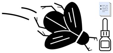 Yapıştırıcı damlasına yakın dinamik uçuşlarda uçmak ve böcek kontrolü, hijyen ya da verimlilik etkisine işaret eden belgeler. Tarım, ev bakımı, haşere yönetimi, ofis sağlığı, kirlilik için ideal