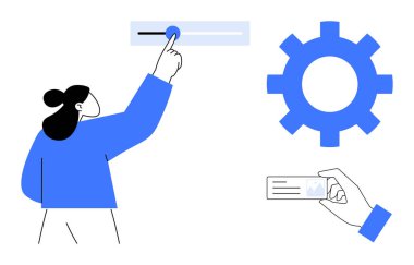 Kişi sürgülü, büyük vites simgesi ve kimlik kartı ile etkileşime girer. Kullanıcı ayarları, tanımlama, sistem ayarları, yapılandırma, teknoloji, kimlik yönetimi teknik denetimi için ideal