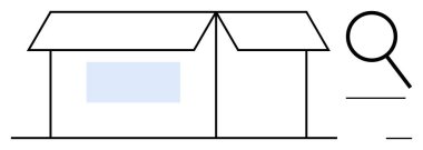 Yakınında büyüteç bulunan karton kutuyu aç. Soruşturmayı, araştırmayı, depolamayı, nakliyeyi, e-ticareti, lojistiği ve problem çözmeyi temsil ediyor. Analiz ya da keşif kavramları için ideal