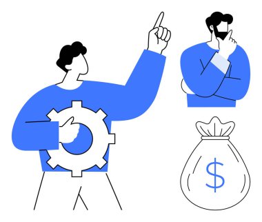 İki karakter, takım çalışması, strateji ve finans ayarlarıyla karar verme ve fikir üretimine odaklanıyor. İş için ideal, yenilik, planlama, liderlik, yönetim, başarı basit düz