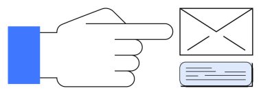 Dijital iletişimi sembolize eden bir mektup zarfı ve mesaj baloncuğuna el çabukluğu. Posta, mesaj, bildirim, takım çalışması, pazarlama, bağlantı için ideal