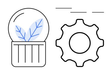 Vitesin yanında cam bir kubbe, doğa ve teknoloji arasındaki sinerjiyi temsil ediyor. Sürdürülebilirlik, çevre dostu, yenilik, mühendislik, koruma, yeşil enerji, ürün için ideal