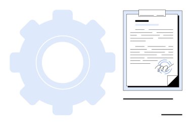 Panonun yanındaki imzalı belge, anlaşmalarda verimlilik ve teknoloji olduğunu gösteriyor. Ticari faaliyetler, yasal çerçeveler, anlaşma araçları, otomasyon, yenilik, şirket için ideal