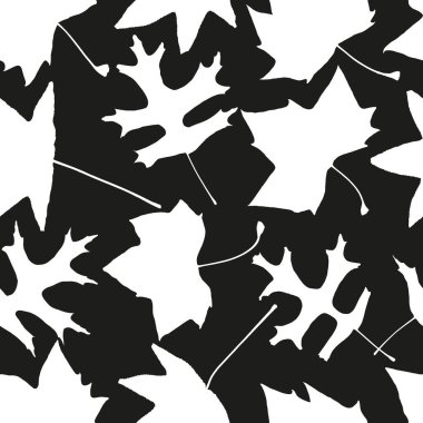 Kusursuz sonbahar yaprağı siluet desen arka planı
