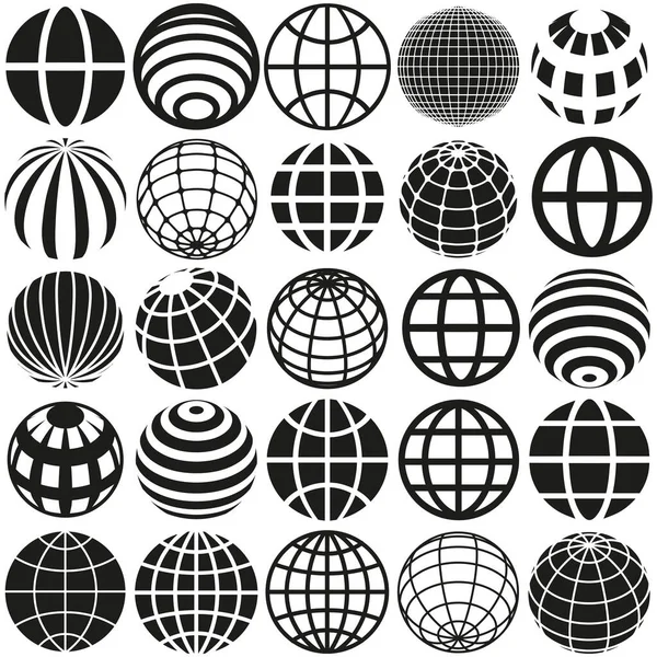 World Globe Earth Vector Icons Set Stock Illustration