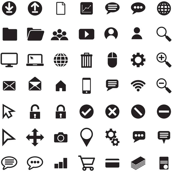Collection Digital Technology Icons Print Digital Applications Stock Vector