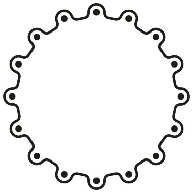Round Gasket Endüstriyel Sınır Çerçevesi. Klasik etiket veya logo tasarımları için ideal.