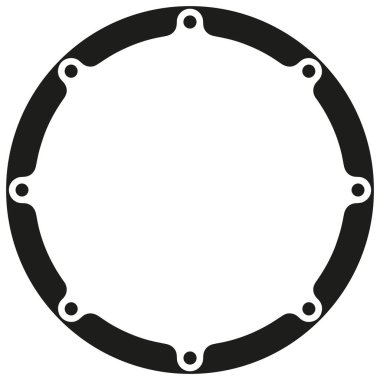 Round Gasket Endüstriyel Sınır Çerçevesi. Klasik etiket veya logo tasarımları için ideal.
