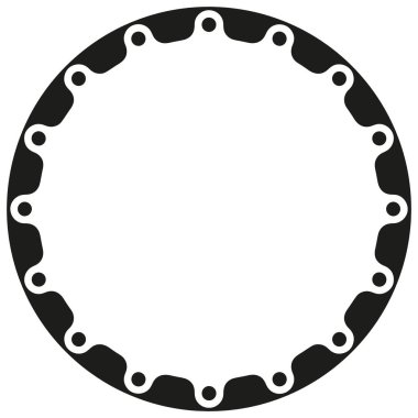 Round Gasket Endüstriyel Sınır Çerçevesi. Klasik etiket veya logo tasarımları için ideal.