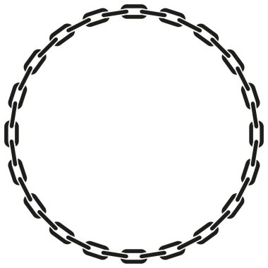 Yuvarlak Zincir Endüstriyel Sınır Çerçevesi. Klasik etiket veya logo tasarımları için ideal.