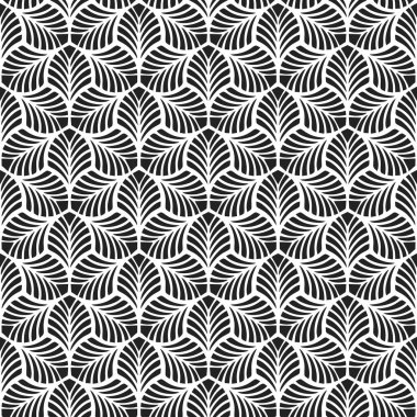 Soyut sorunsuz siyah ve beyaz Art Deco vektör desen