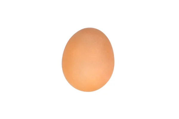Hen Egg Isolated White Background Whole Egg Eggshell Top View — Stock Photo, Image