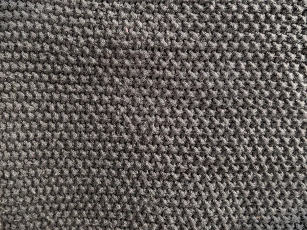 Yünlü Kumaşın Gri Örülmüş Dokusu Tasarım Için Tekstil Örgü Desenli — Stok fotoğraf