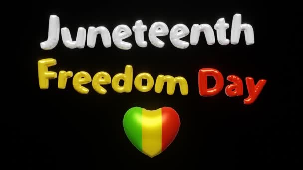Juneteenth Freedom Independence Emancipation Day Juni Emansipasi Balon Animasi Tiup — Stok Video
