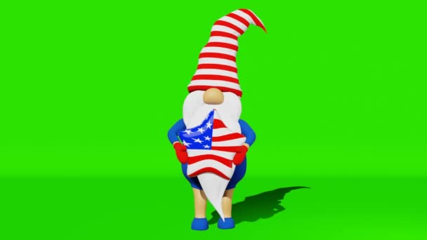 Полосатой Шляпе Звездой Американского Флага United States Day Анимация Июля — стоковое видео