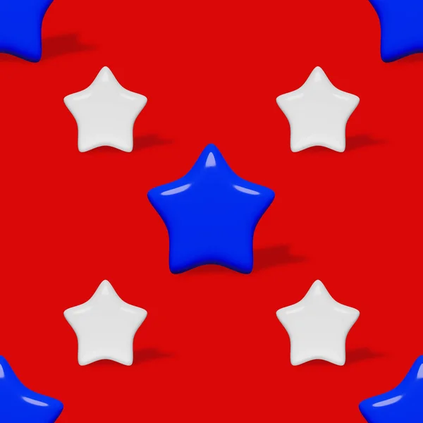 Kék Fehér Csillagok Háttér Árnyék Nélküli Minta Július Usa Zászló — Stock Fotó