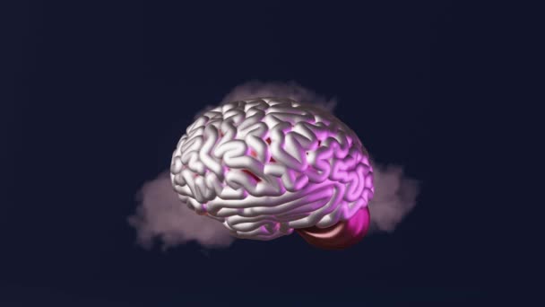 Ανθρώπινος Εγκέφαλος Θολώνει Τις Αρνητικές Σκέψεις Δημιουργική Τέχνη Animation Βρόχο — Αρχείο Βίντεο