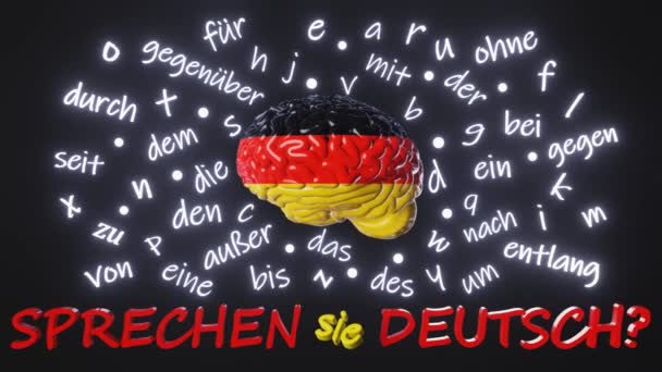 Sprechen Sie Deutsch You Speak German Translation Learning Foreign Language — Stok video