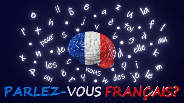 Improve Your French Learning Foreign Language Fluency Improvement Human Brain — Stok video