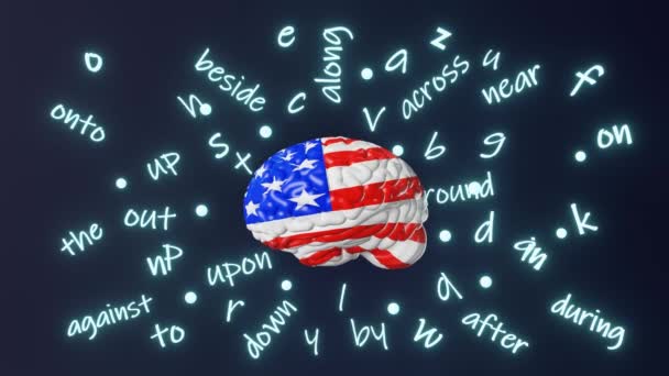 English Learning American Pronunciation Percakapan Kefasihan Bahasa Asing Aksen Huruf — Stok Video