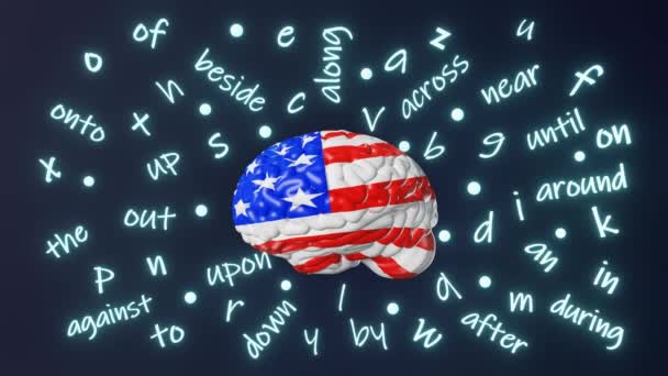 Engelska Lära Sig Amerikanska Uttal Främmande Språk Flytande Konversation Human — Stockvideo