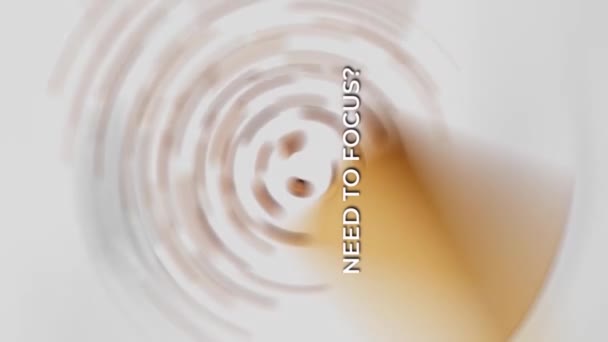 Behöver Fokusera Drick Kaffe Flytande Kopp Fallande Bönor Animation Vertikal — Stockvideo