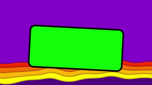 스마트 모크업 크로마 미디어 크리에이 애니메이션 보라색 그라디언트 사용자 온라인 — 비디오