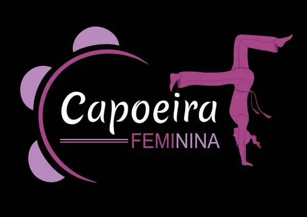 Capoeira Amuda Kalkma Hareketindeki Kız — Stok Vektör