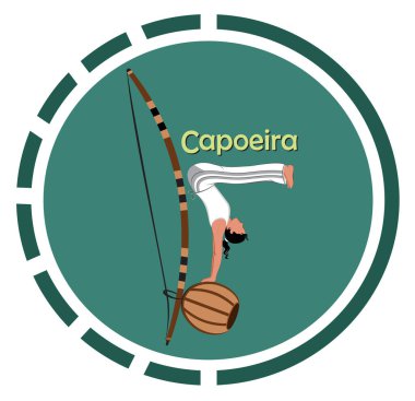 Berimbau 'da Capoeira hareketindeki kız.