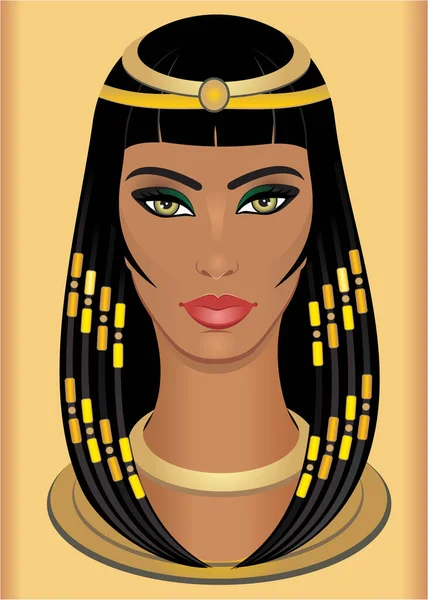 美丽的埃及女王克利奥帕特拉 — 图库矢量图片
