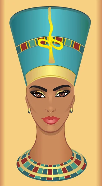 Nofretete Eine Altägyptische Königin — Stockvektor