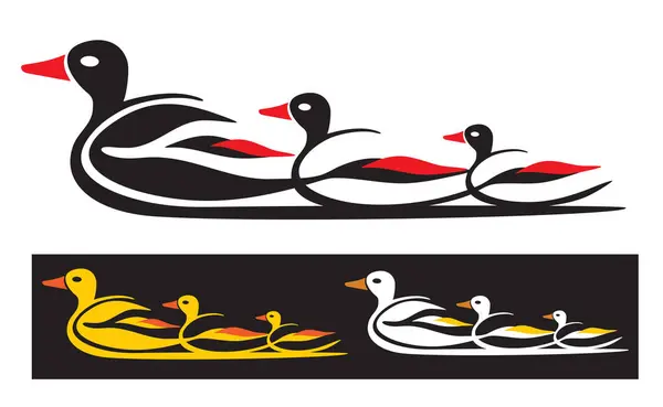 Sırayla ördekler, vektör