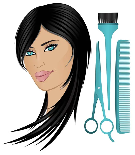 Model, Makas, Saç fırçası ve Tarak